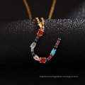 Shangjie OEM kalung tembaga statement crystal necklace stainless steel chain necklace jewelry fashion initial necklace